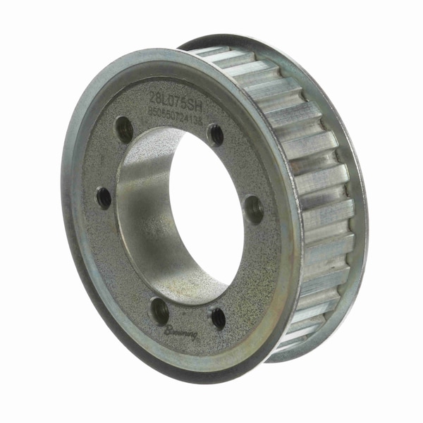 Steel Bushed Bore Gearbelt Pulley, 28L075SH